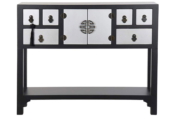 Console table spruce mdf 95x24x79 oriental black