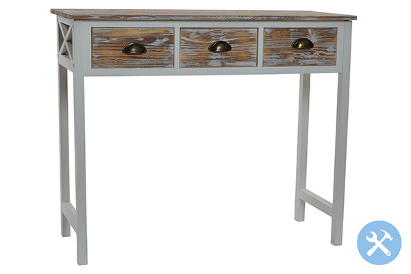 Console table wood 100x40x82 3 drawers decape