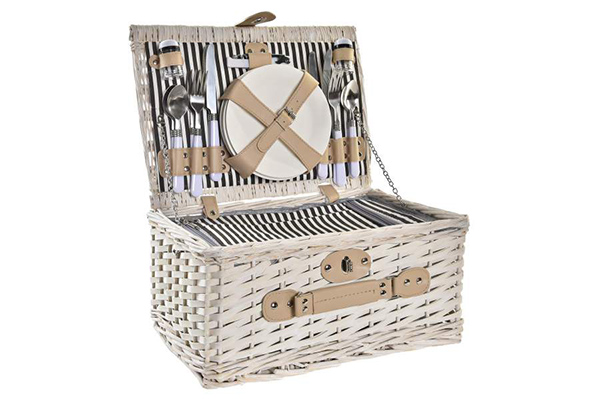 Picnic basket set 24 wicker 40x28x20 4 services
