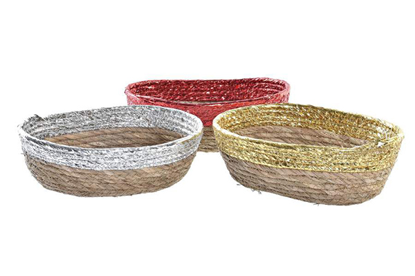 Basket fiber seagrass 24x19x8 3 mod.