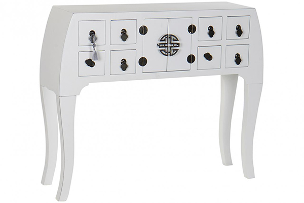 Console table spruce mdf 98x26x80 oriental white