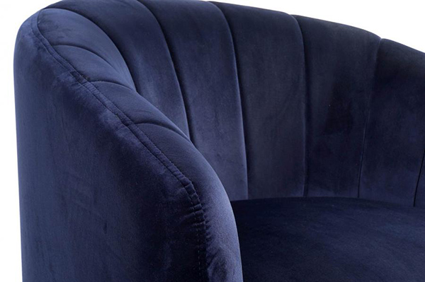 Armchair polyester metal 75x70x75 blue