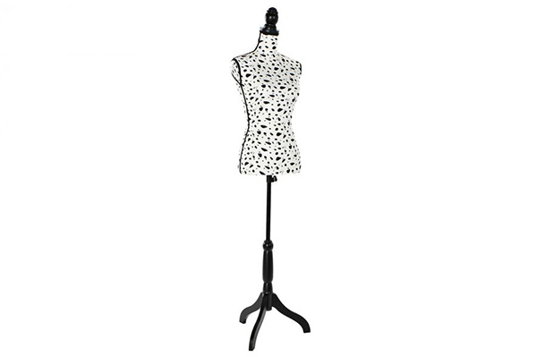 Mannequin polyester wood 37x23x168 dalmatian white