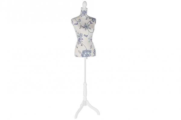 Mannequin polyester wood 37x23x168 flowers white
