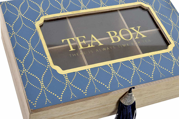 Kutija za čaj golden blue 24x16x8