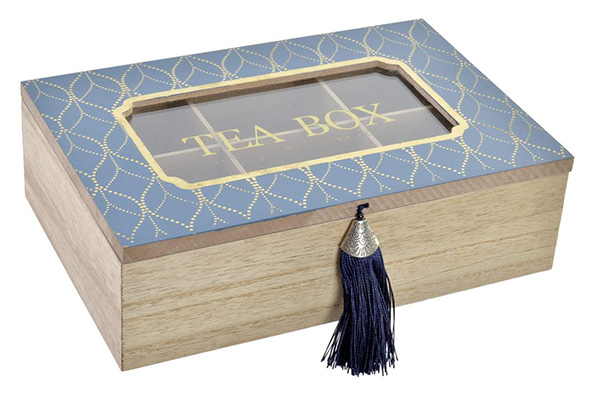 Kutija za čaj golden blue 24x16x8