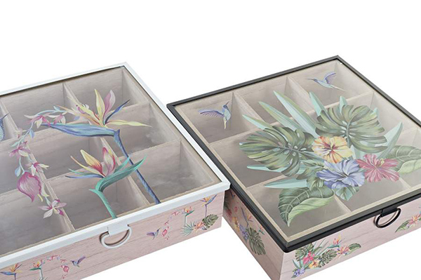 Kutija za čaj kolibri 24x24x6,5 2 modela