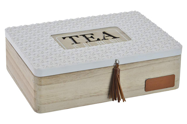 Tea box wood 24x18x7,5 natural white