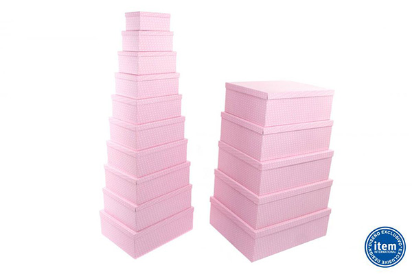 Kutije set 15 57x45x19/19x13x9 pink