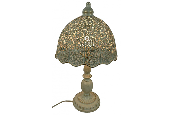Table lamp metal 30x30x54 ethnic aged golden