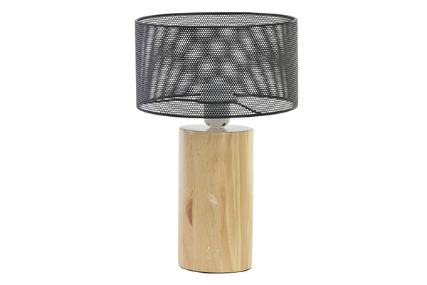 Table lamp wood metal 22x22x35,5 grey