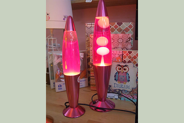Lampa lava belo roze, stone lampe