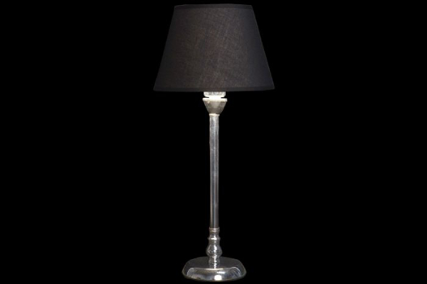 Table lamp metal linen 25x25x56 black