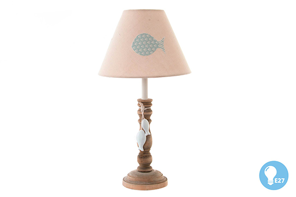 Lamp wood velvet 23x43 e27