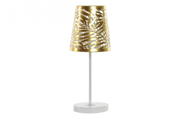 Table lamp metal 14x14x35 leaves sparkly golden