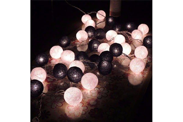 Lampioni loptice led/na baterije 10 loptica 150cm sive nijanse