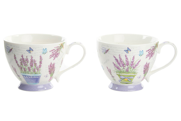 Cup porcelain 450ml lavender 2 mod.
