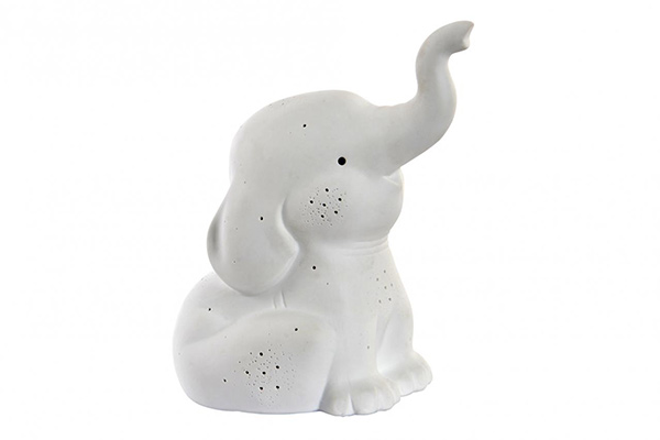 Table lamp porcelain led 19,5x13x22 elephant white