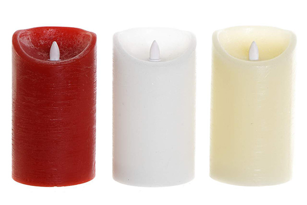 Led sveća u boji iv 10x10x17,5 3 modela