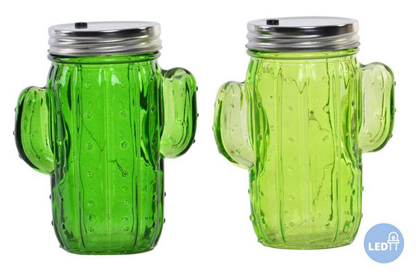Pot led glass 11,5x7x14,5 5leds cactus 2 mod.