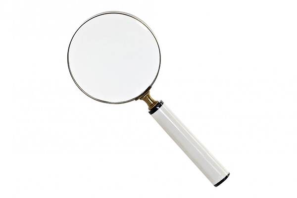 Magnifying glass glass brass 10x1x23 white