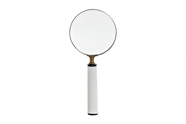 Magnifying glass glass brass 10x1x23 white