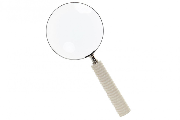 Magnifying glass glass bone 10x2x23,5 white