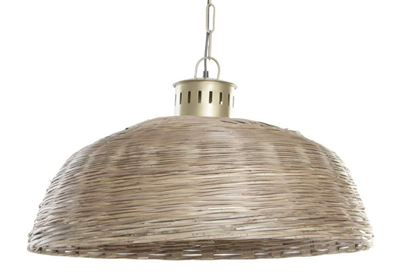 Ceiling lamp wicker metal 74x74x47 brown