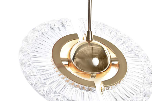 Ceiling lamp glass metal 20x20x20 fan golden