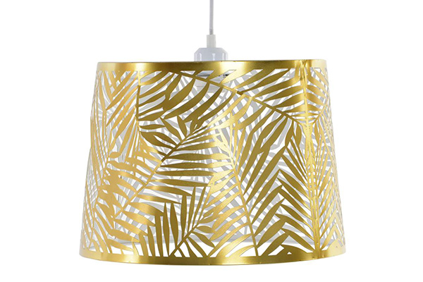 Ceiling lamp metal 35x35x25 leaves sparkly golden