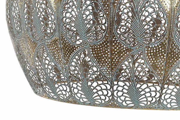 Ceiling lamp metal 44,5x44,5x66 60cm leaves golden