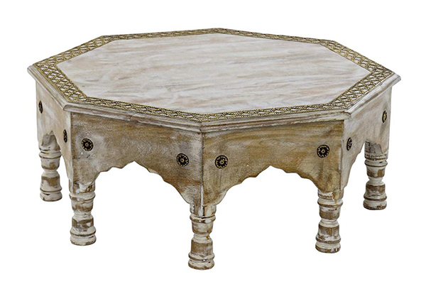 Auxiliary table mango brass 53x53x22 decape white