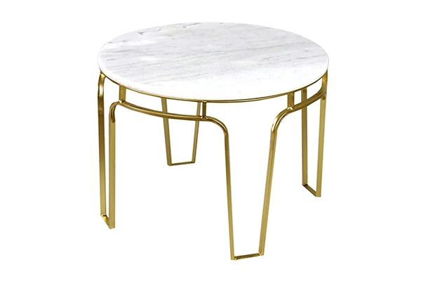 Auxiliary table metal marble 60x60x44,5 golden