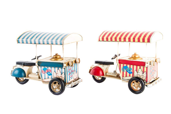 Decorative vehicle metal 28x13x22 ice cream cart 2