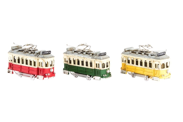 Metalna dekoracija tramvaj 16,5x5x9,5 3 boje