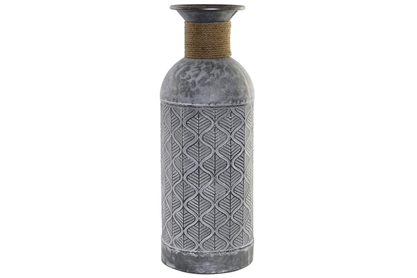 Vase metal rope 22,5x22,5x62 metallic grey