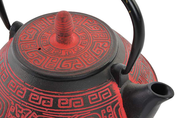 Teapot cast iron 18x16x16 800 ml, oriental red