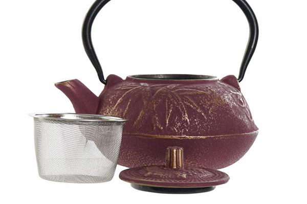 Teapot cast iron 17x13x15 600ml, bamboo 2 mod.