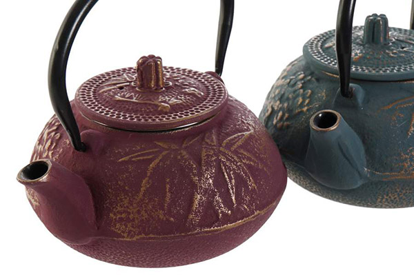 Teapot cast iron 17x13x15 600ml, bamboo 2 mod.