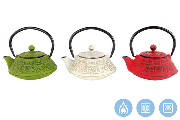 Teapot cast iron 14x13x10 400 ml. infusioner 3 mod