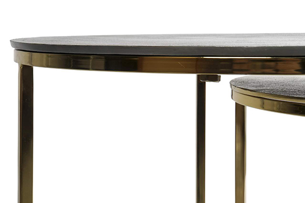 Auxiliary table set 2 metal aluminium 46x46x58