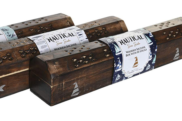 Mirišljavi štapići nautical u drvenoj kutiji  / 10 30x5,5x6 3 modela