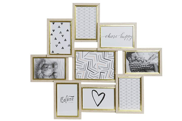 Multiphotos frame wood 58,5x3x51 leaves white