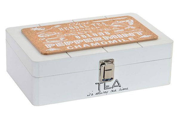 Tea box wood cork 24x15x8 farm natural white