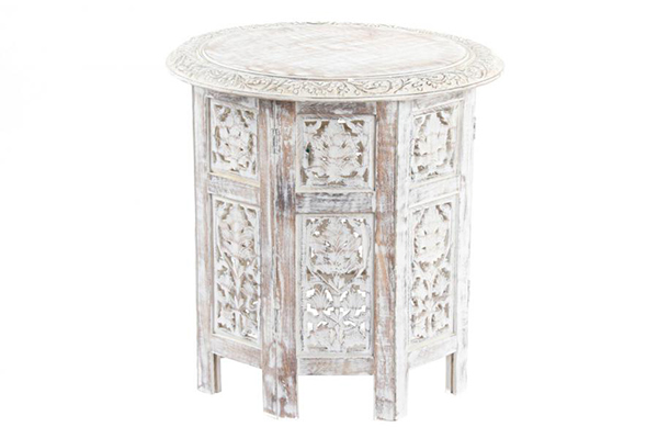 End table wooden carved 45x45x45