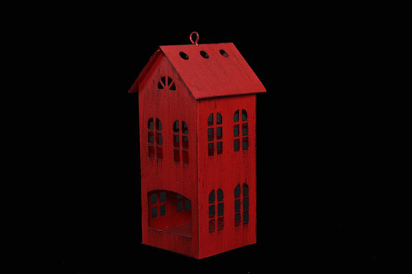 Novogodišnji svećnjak crvena kuća