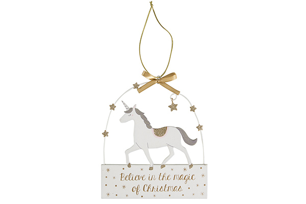 Believe in the magic of christmas unicorn plaque