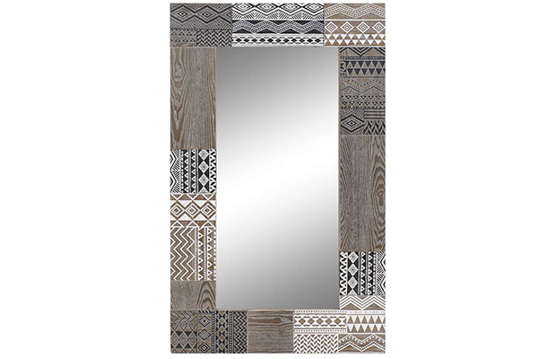 Mirror mdf glass 70x2x120 african carved brown