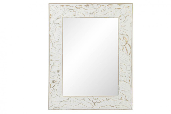 Mirror wood 70x90x2 wall carved white