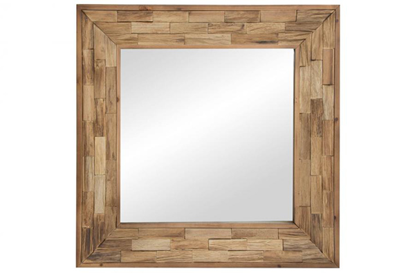 Mirror wood 70x5x70 rustic natural brown